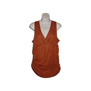Anthropologie Rust Orange Sleeveless V-Neck Tank